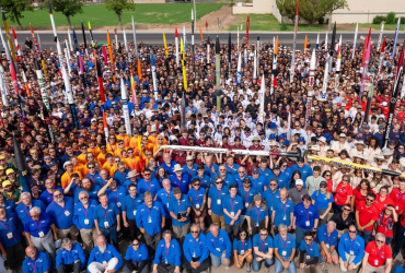Tristan in a group photo with fellow competitors at Spaceport America