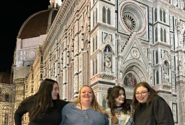 Brittany with friends studying abroad