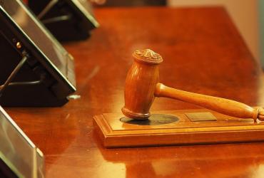 gavel on a table