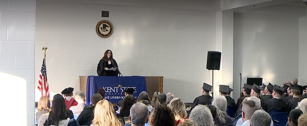 Kristenne M. Robison speaking at Elkton ceremony