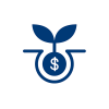 graphic depictio of a seedling with a money symbol on it