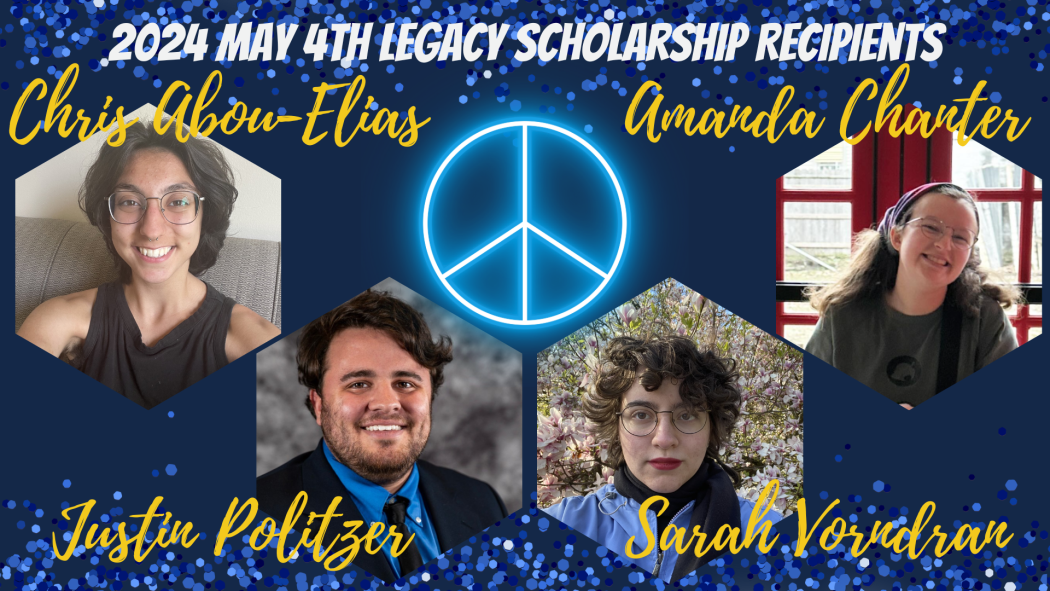 Photos of the four May 4 Legacy scholarship recipients for the 2024 academic year.