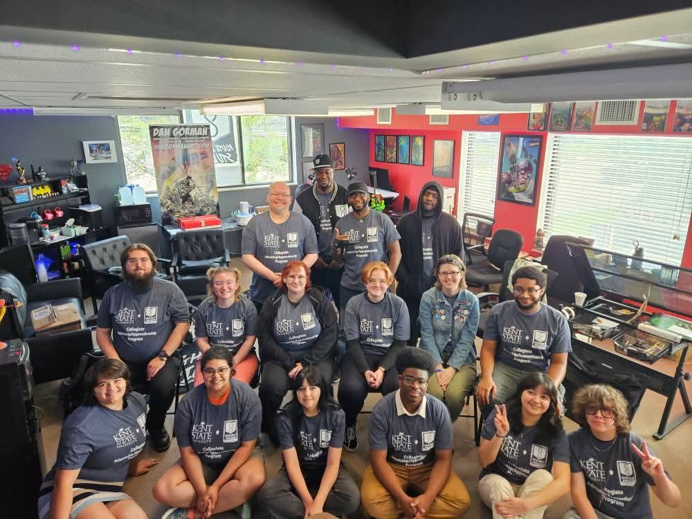 The student creators of "Flash Fiction" at Route Eight Studios