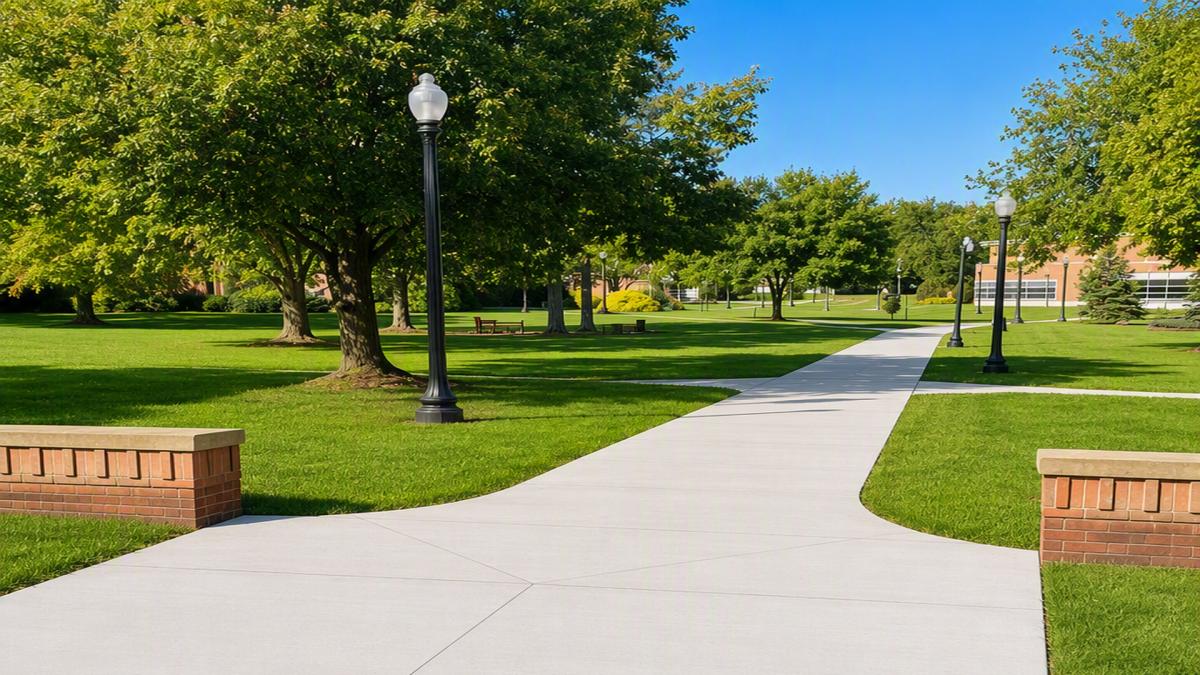 Kent State Ashtabula’s new sidewalk brightens campus