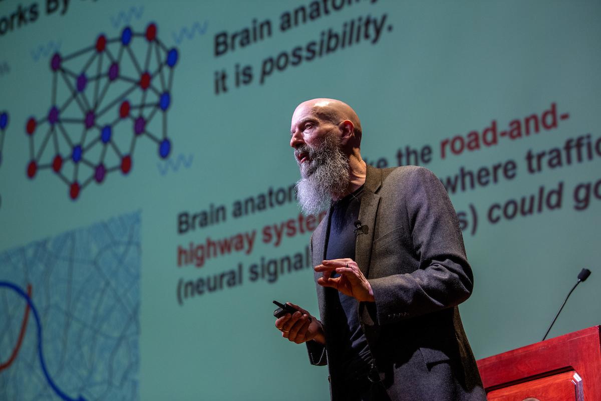 Earl Miller, Ph.D., a Kent State University alumnus, opened the Brain Health Research Institute’s grand opening celebration with a keynote presentation.