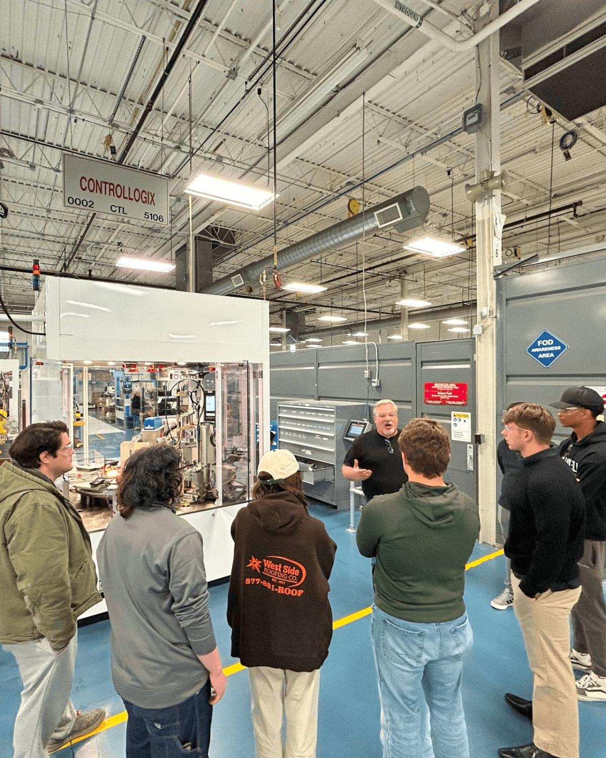 Engineering students visiting Rockwell Automation.