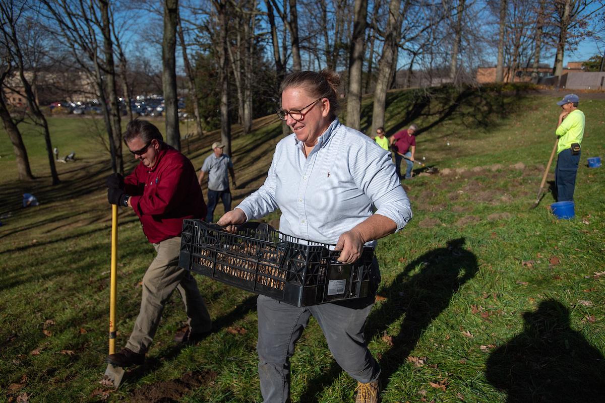 Bekkah Berryhill at the Veteran's Day bulb planting.