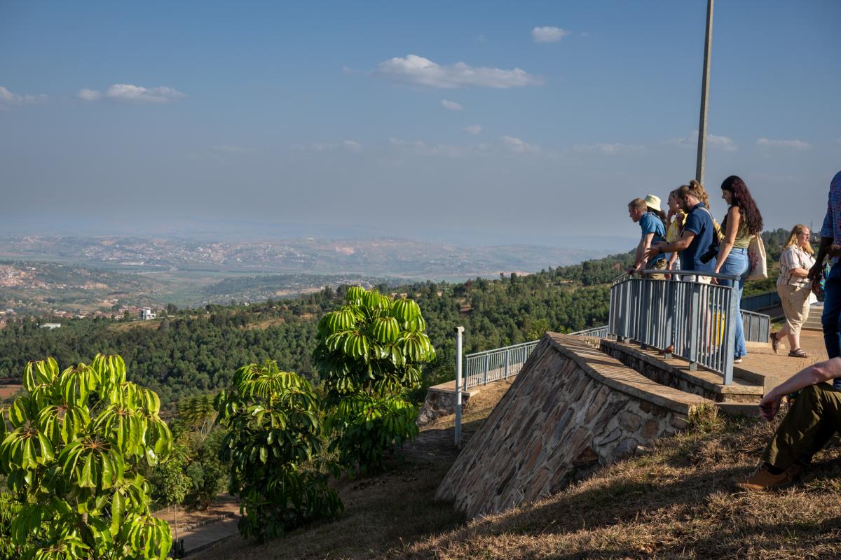 91���� students check out the Kigali skyline
