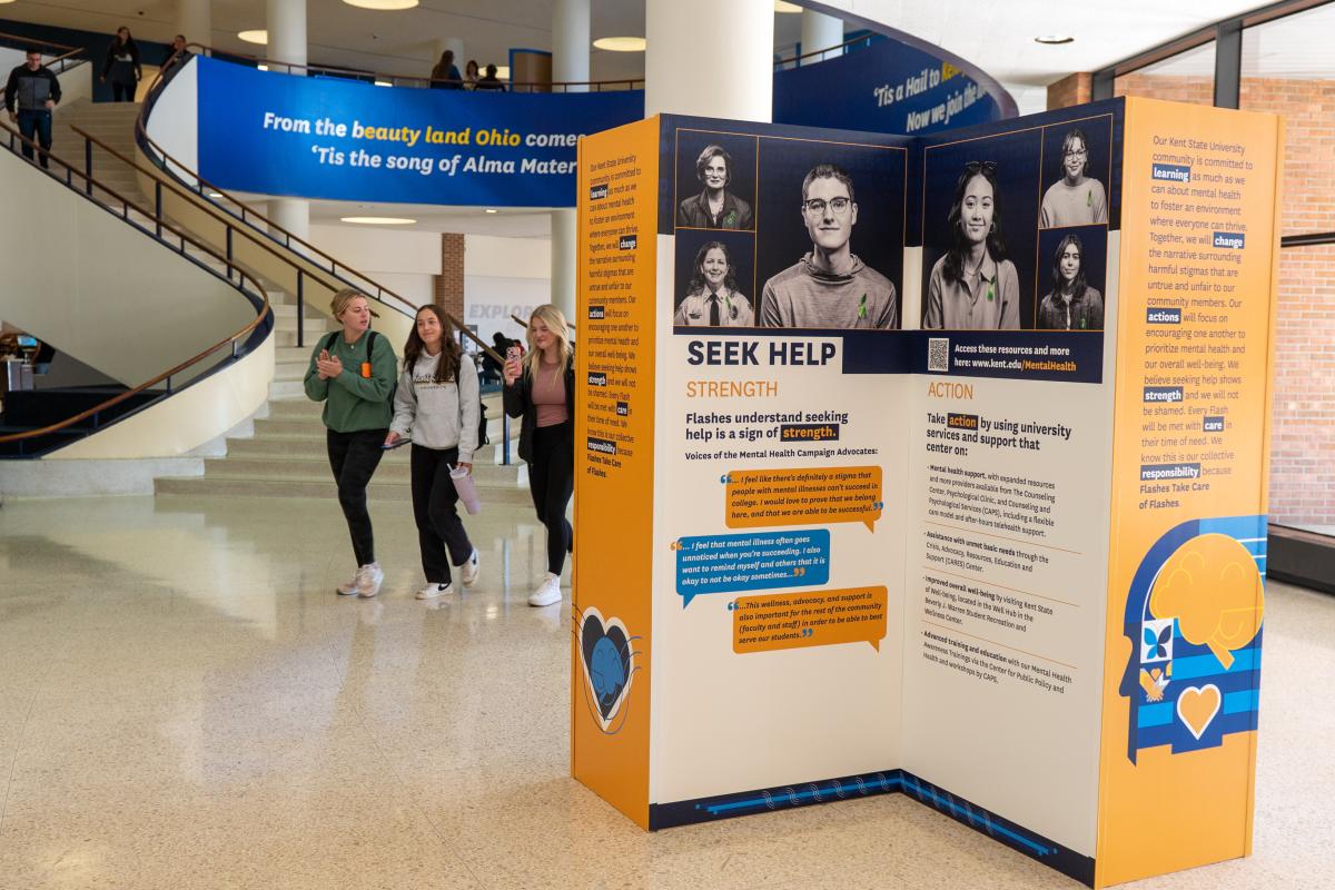 Mental Health Display in the Kent Student Center
