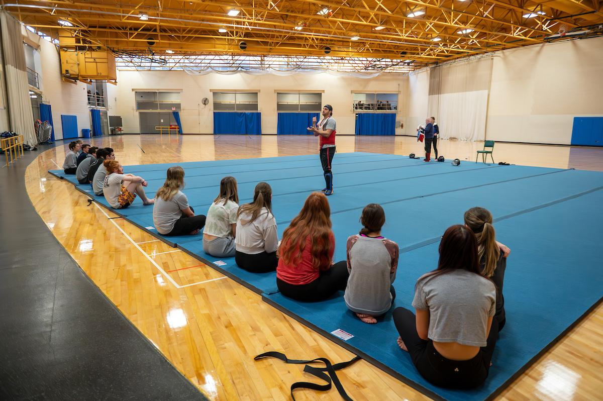 Matthew Kane speaking to his class before their final exam Matthew Kane speaking to his class before their final exam