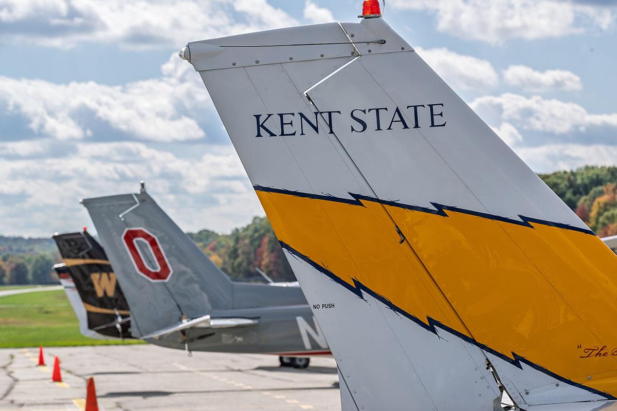 A photograph of the vertical stabilizer of a small airplane