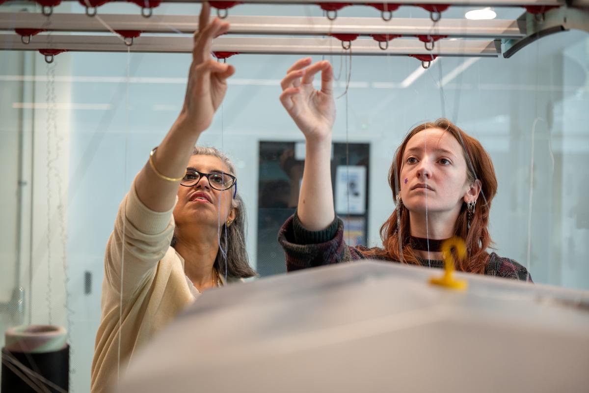 Students explore fabric during international fashion week spring 2026