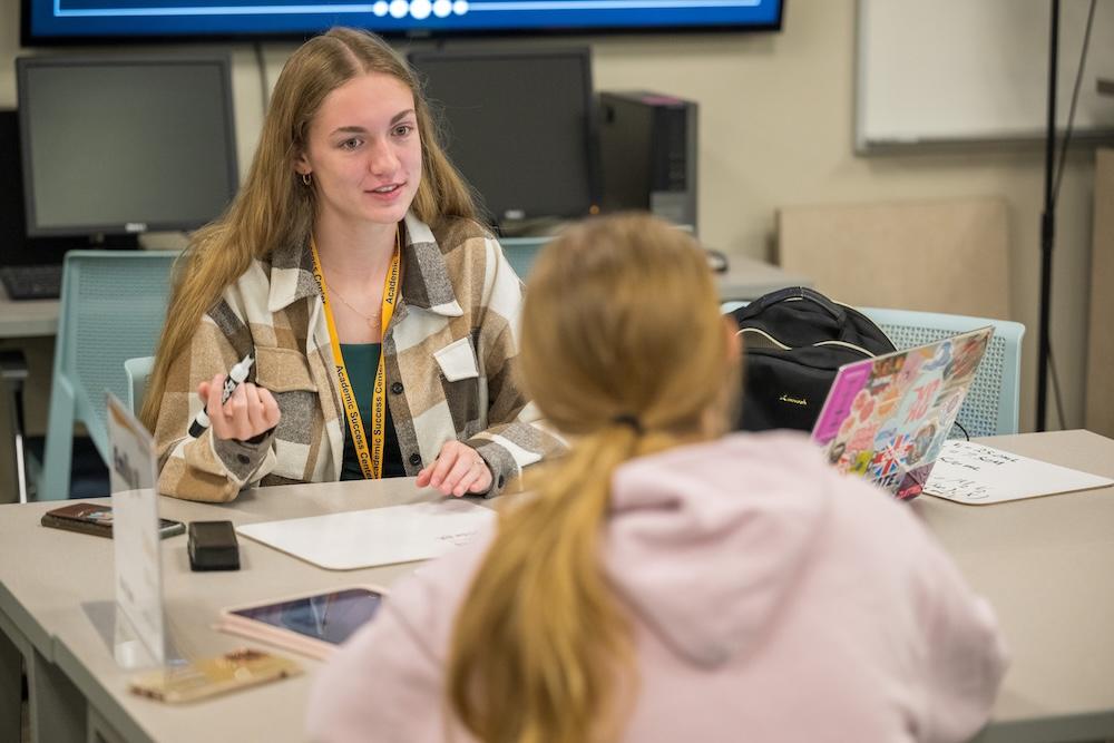 Peers at the Academic Success Center helping students