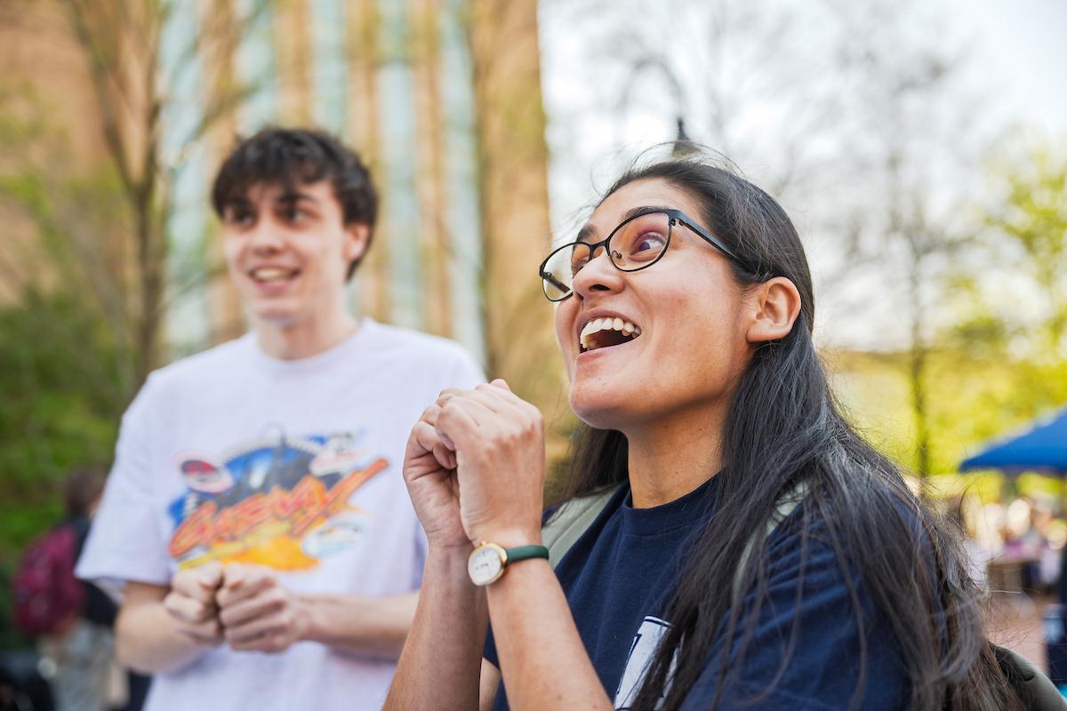 KSU SER demonstrates how to whistle through an acorn. 