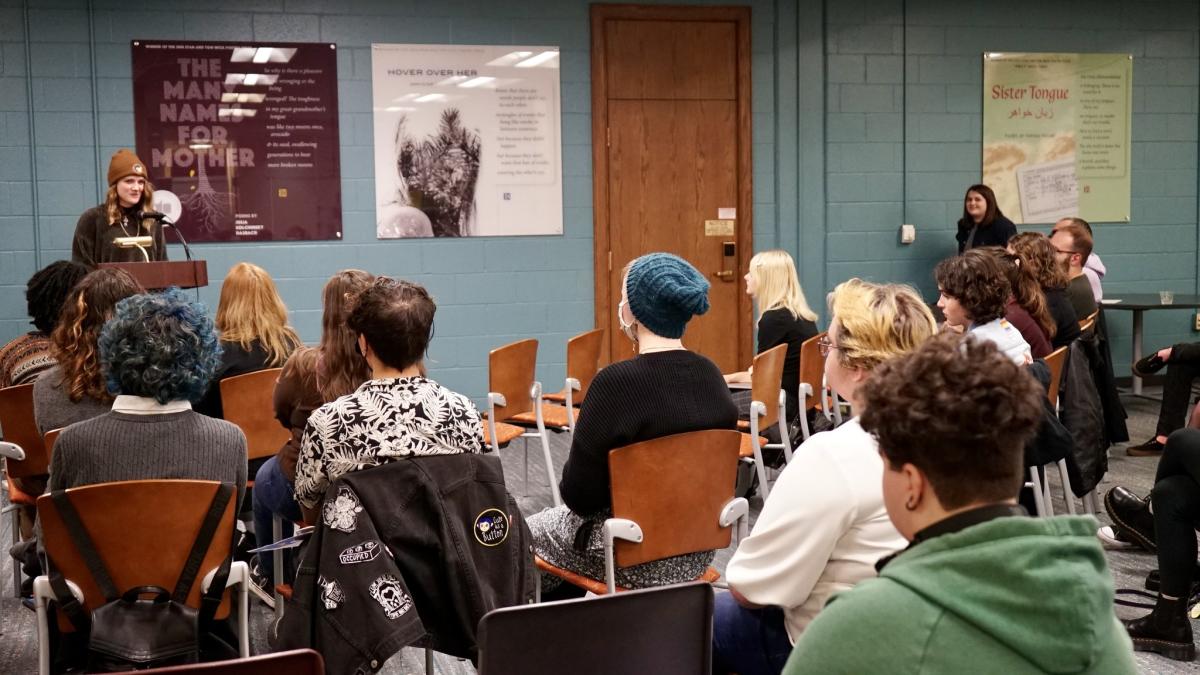 Students at the Celebrating Our Own poetry reading