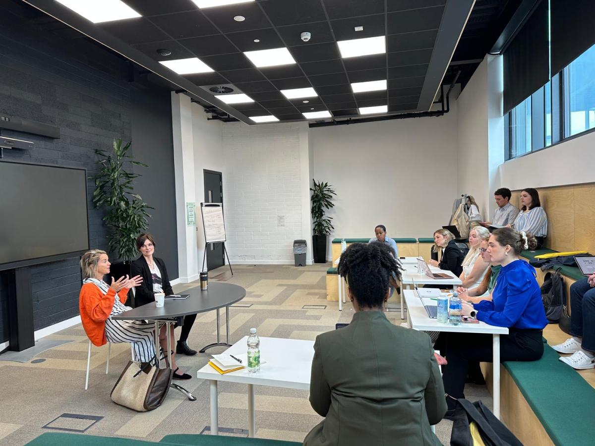 Circular Economy students at a business meeting in Ireland.