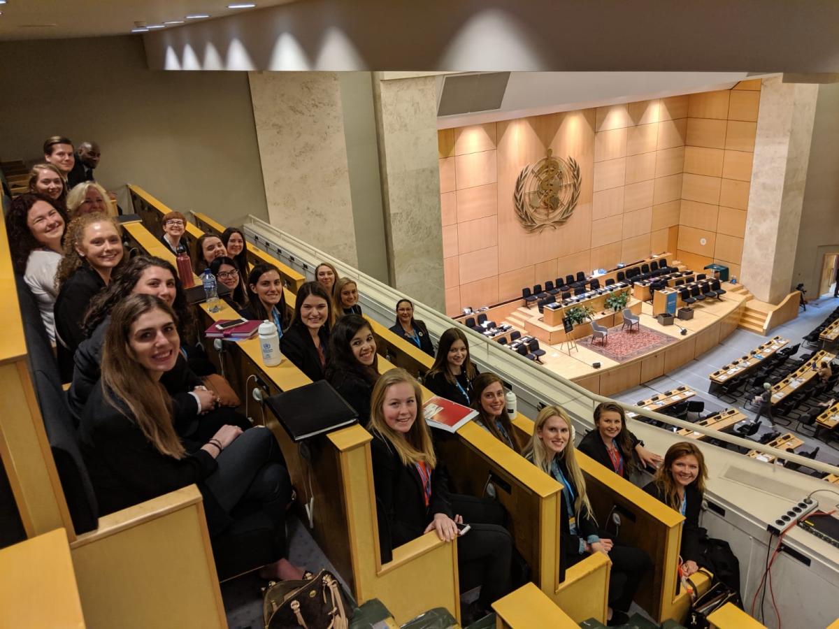 Students at the World Health Assembly at the United Nations Headquarters