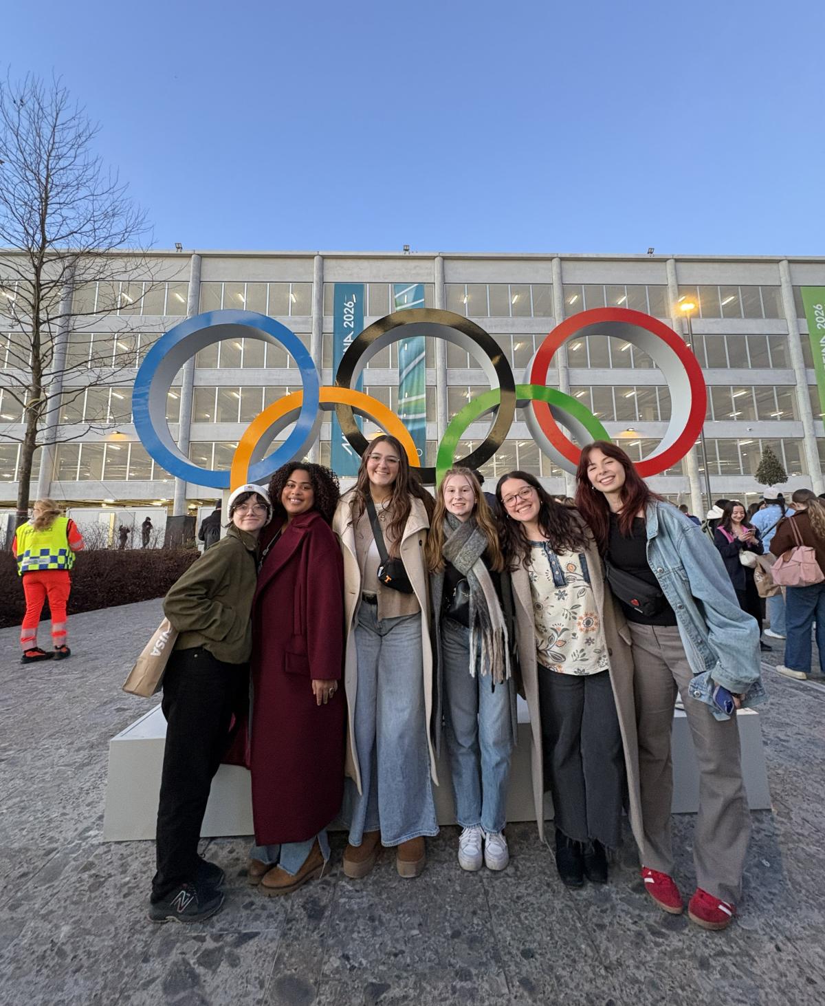 Alex Newnes and a group of students who are studying abroad in Florence, Italy