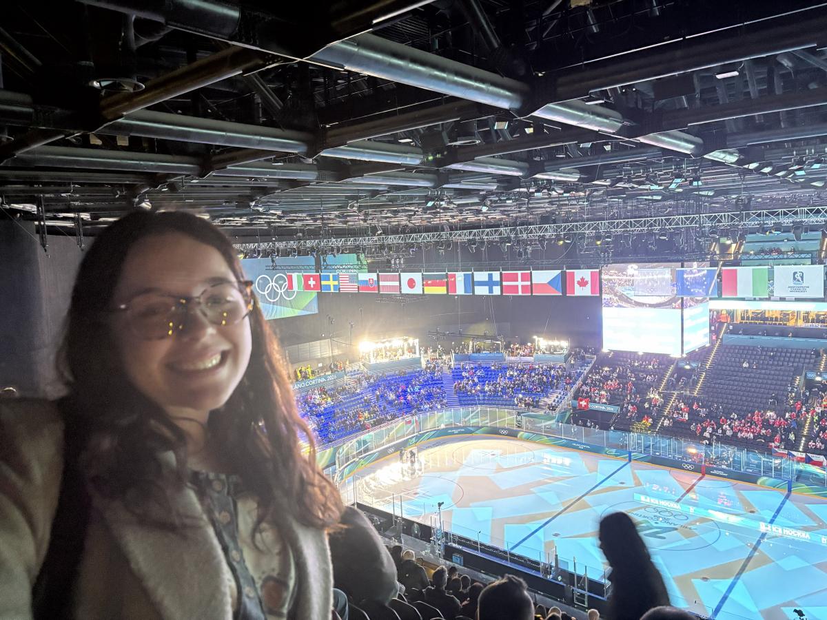Alex Newnes attended the Olypmics in Milan while she studied abroad in Florence, Italy
