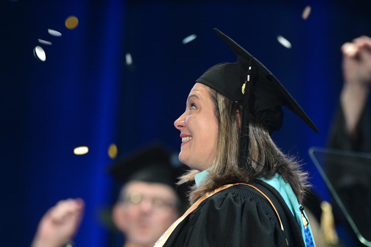 Lisa O'Connell at her commencement.