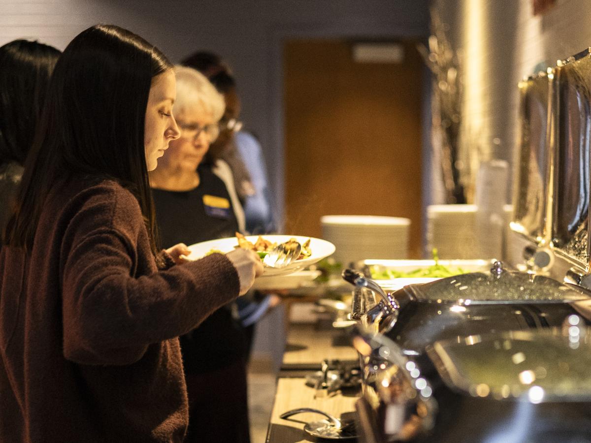 Guest at the Buffet Table.