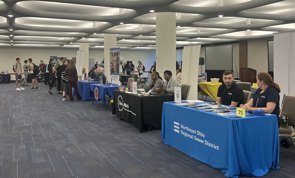 Students network at the Fall 2025 Job and Intership Fair