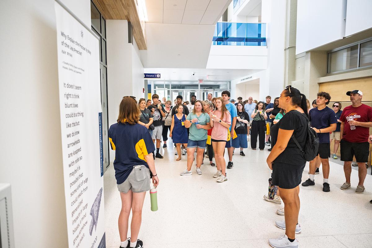 High school students tour the Integrated Sciences Building during a campus preview event at 91PORNA. (Photo credit: Rami Daud, 91PORNA)