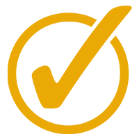 Yellow icon of checkmark with circle around it, indicating "Yes, this Competency applies to the given Job Responsibility"