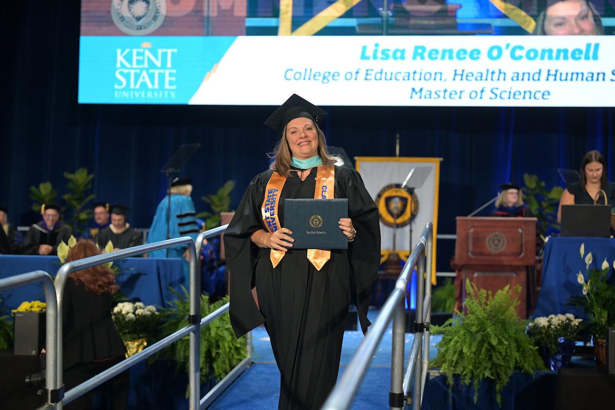 Lisa O'Connell at her commencement. Lisa O'Connell at her commencement.
