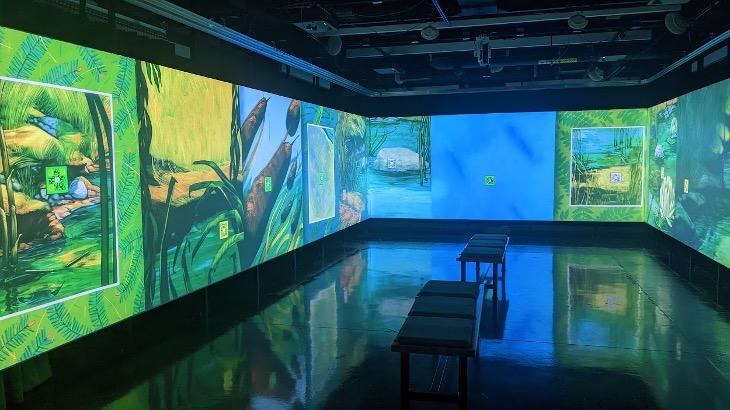 EMAT students worked with children’s literature writer Alma Flor Ada to create an immersive experience of her children’s book "Friend Frog." EMAT students worked with children’s literature writer Alma Flor Ada to create an immersive experience of her children’s book "Friend Frog."