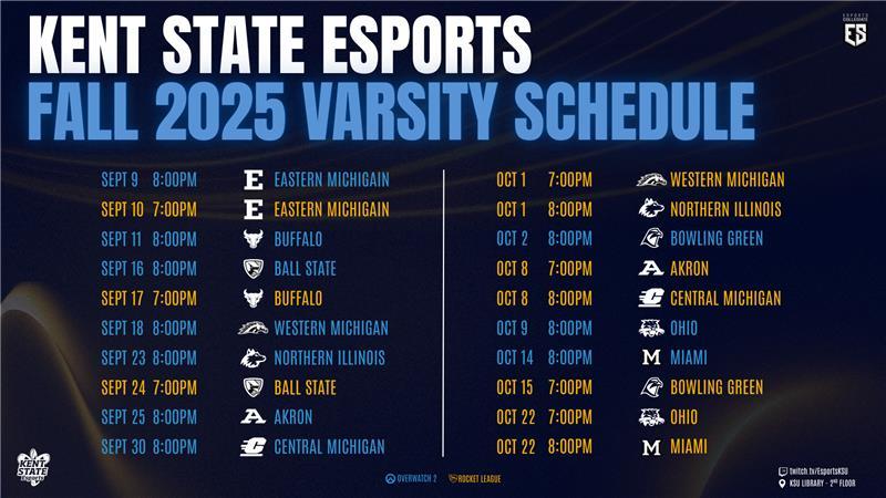 Fall 2025 Schedule for Esports