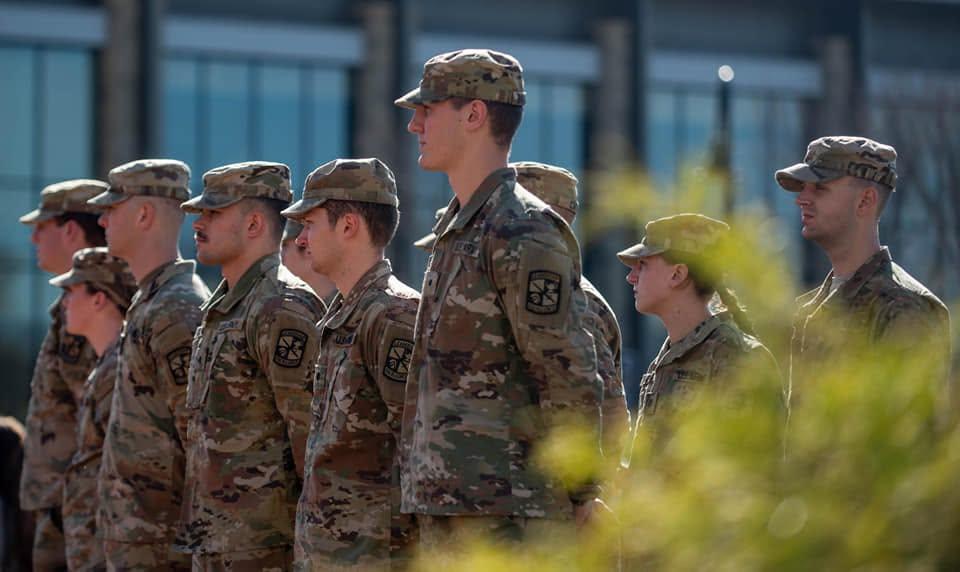 Cadets standing in a formation