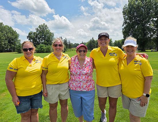Helping with the recent East Liverpool ADN golf outing were nursing faculty (from left) Mary Palen, Tara Murphy (program director), Anne Freitas, Natalie MacDonald (ADN student and event organizer) and Angela Douglass.
