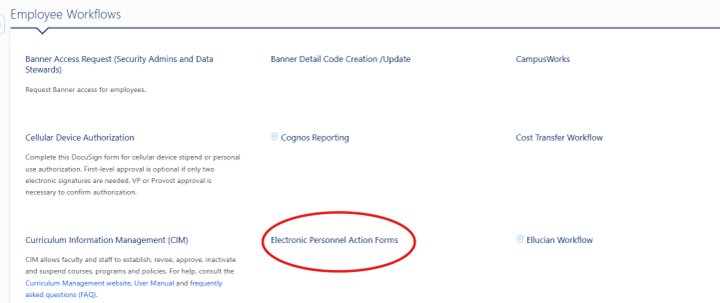HR menu where to find ePAF
