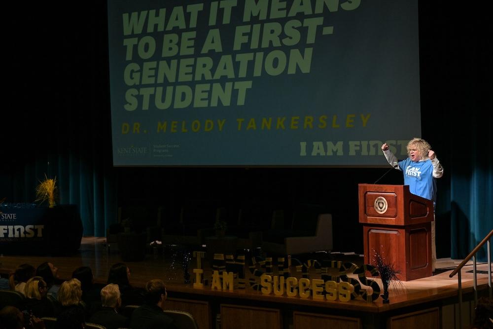 Tankersley speaking at I am first celebration 