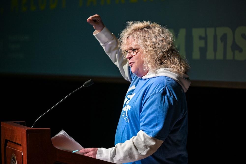 Tankersley sharing advice during I am first celebration 