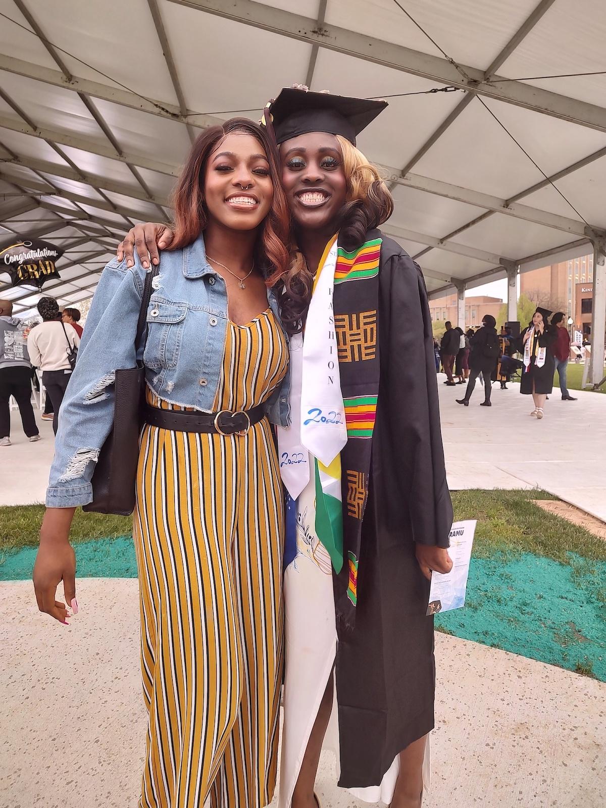 Atira posting with her sister