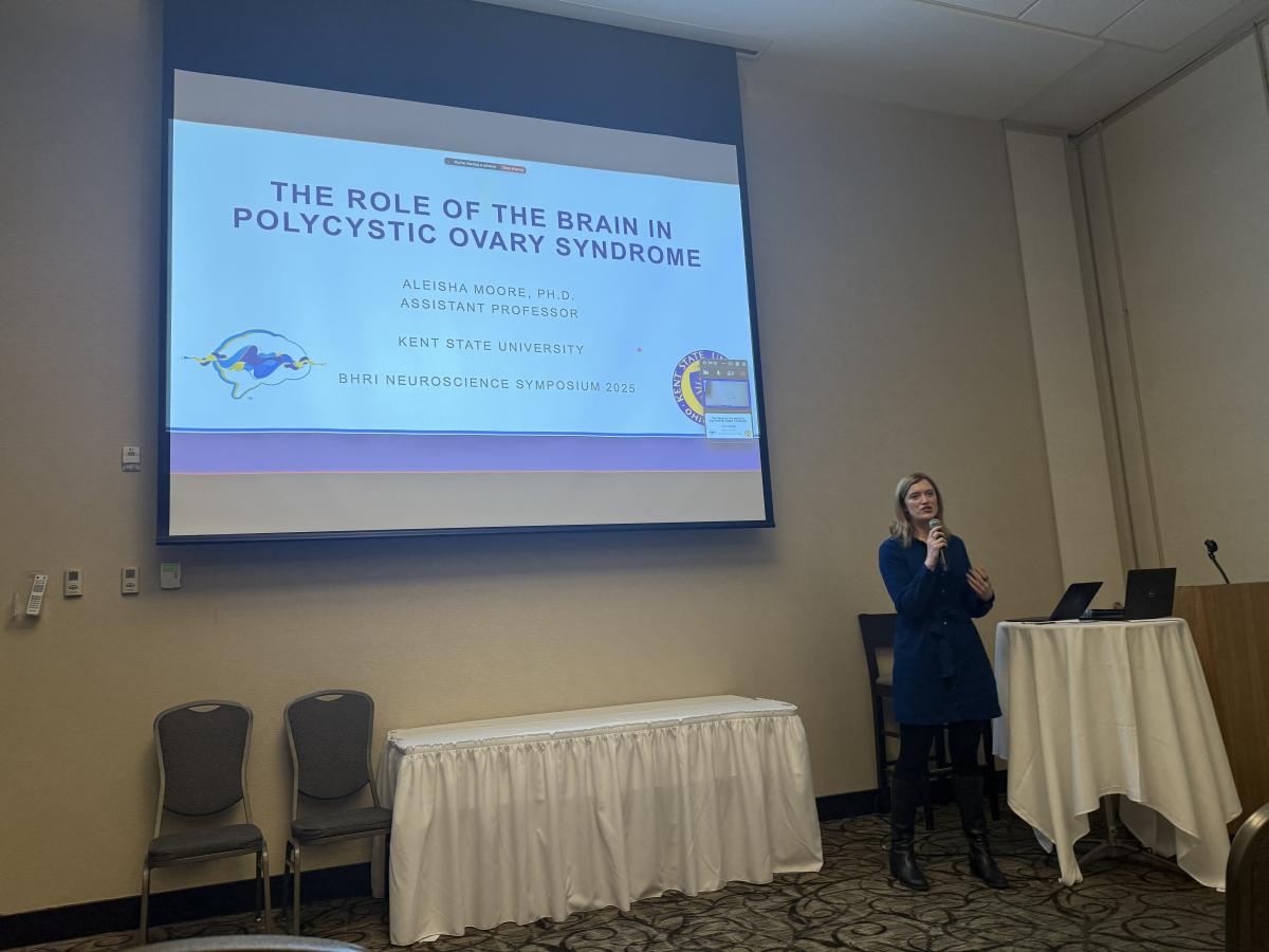 Assistant Professor Aleisha Moore presents at the 2025 Neuroscience Symposium Assistant Professor Aleisha Moore presents at the 2025 Neuroscience Symposium