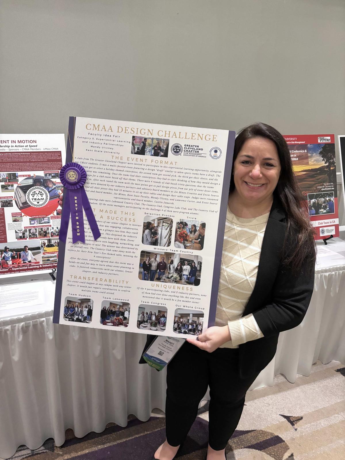 Mandy Ulicney is an associate lecturer of hospitality and event management, holds student chapter submission