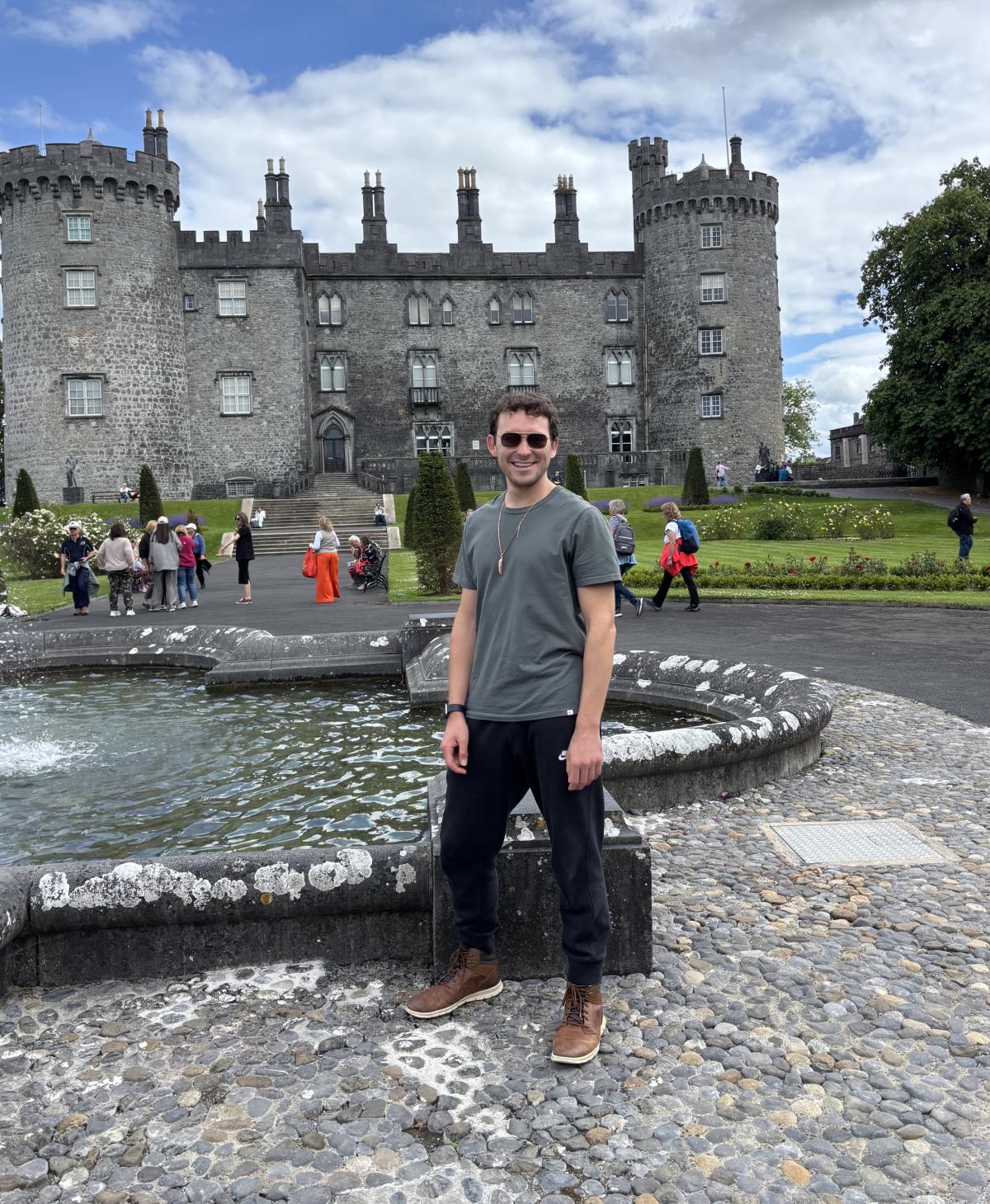 James standing in front of a castle in Ireland