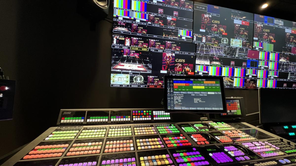 Inside the control room at a Cleveland Cavaliers game.