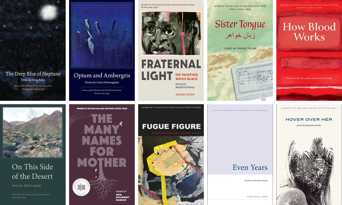 A grid of colorful First Book covers published by the Kent State University Press.