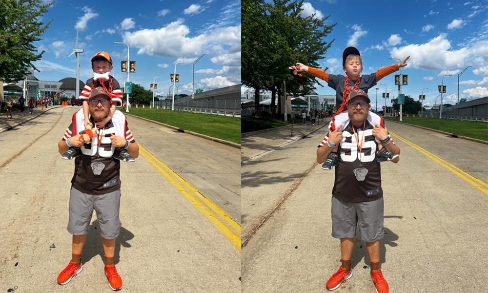 Kyle Kovach, ’17, M.Ed., with twin sons