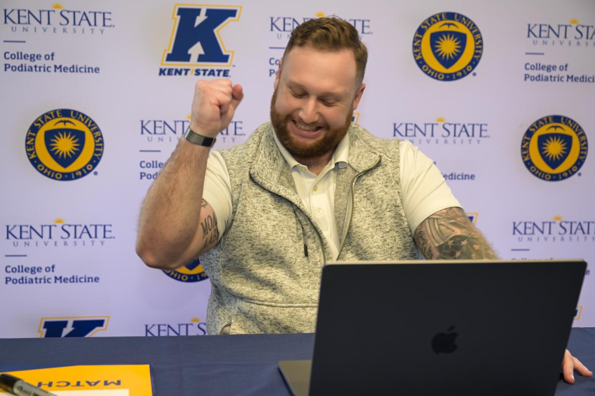 Podiatric medicine student Austen Miller was very pleased to be matched with his preferred match on Match Day at the College of Podiatric Medicine 
