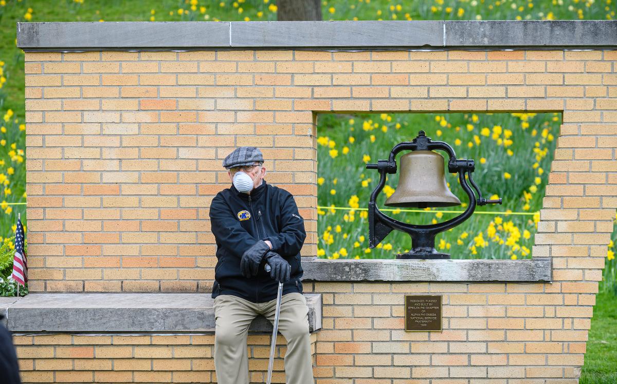 Despite the COVID-19 pandemic, Professor Jerry Lewis went to the site of the May 4, 1970, shootings to commemorate the 50th anniversary on May 4, 2020.