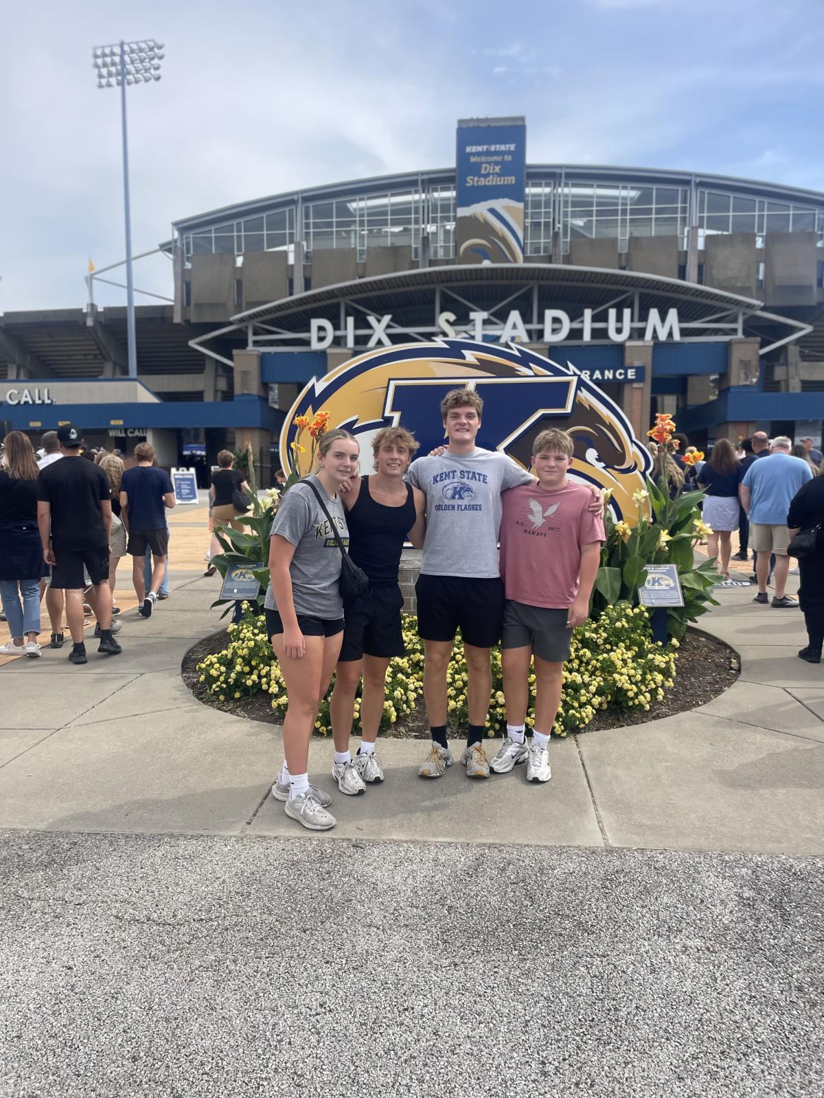 Brothers Ray and Will Maynard with their siblings, Max and Lucy, at Dix Stadium. Brothers Ray and Will Maynard with their siblings, Max and Lucy, at Dix Stadium.