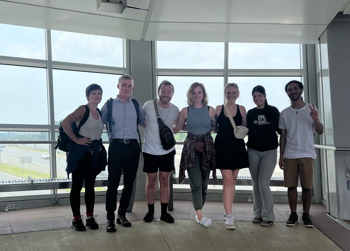 Sarah Schmidt, Ph.D., far left, instructor in 91����'s School of Peace and Conflict Studies, and the students taking part in this year's Kigali Summer Institute in Rwanda.