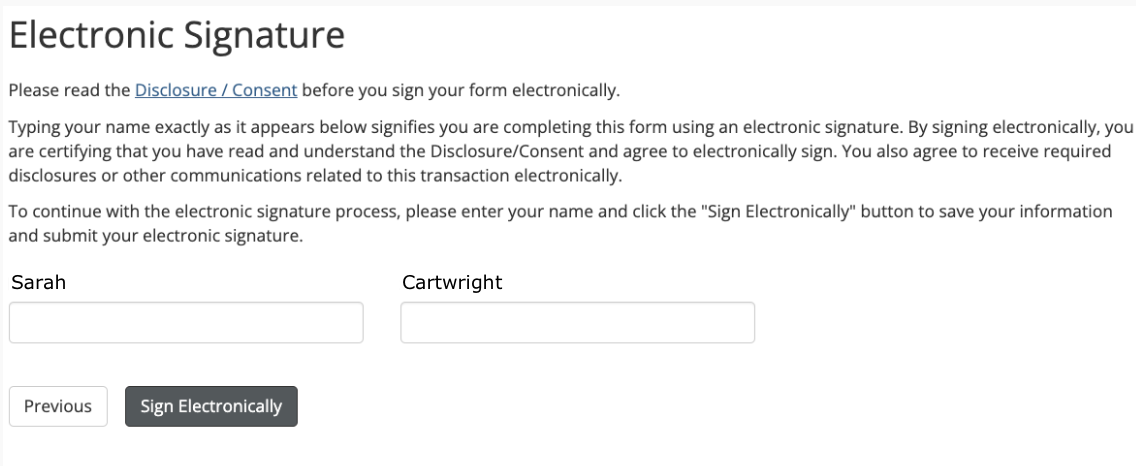 Graphic of electronic signature form field.