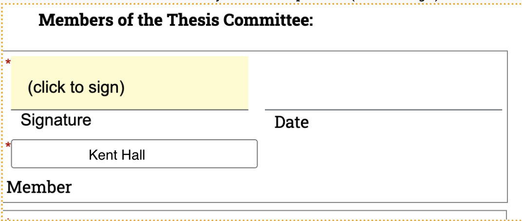 Graphic of a graduate faculty form field