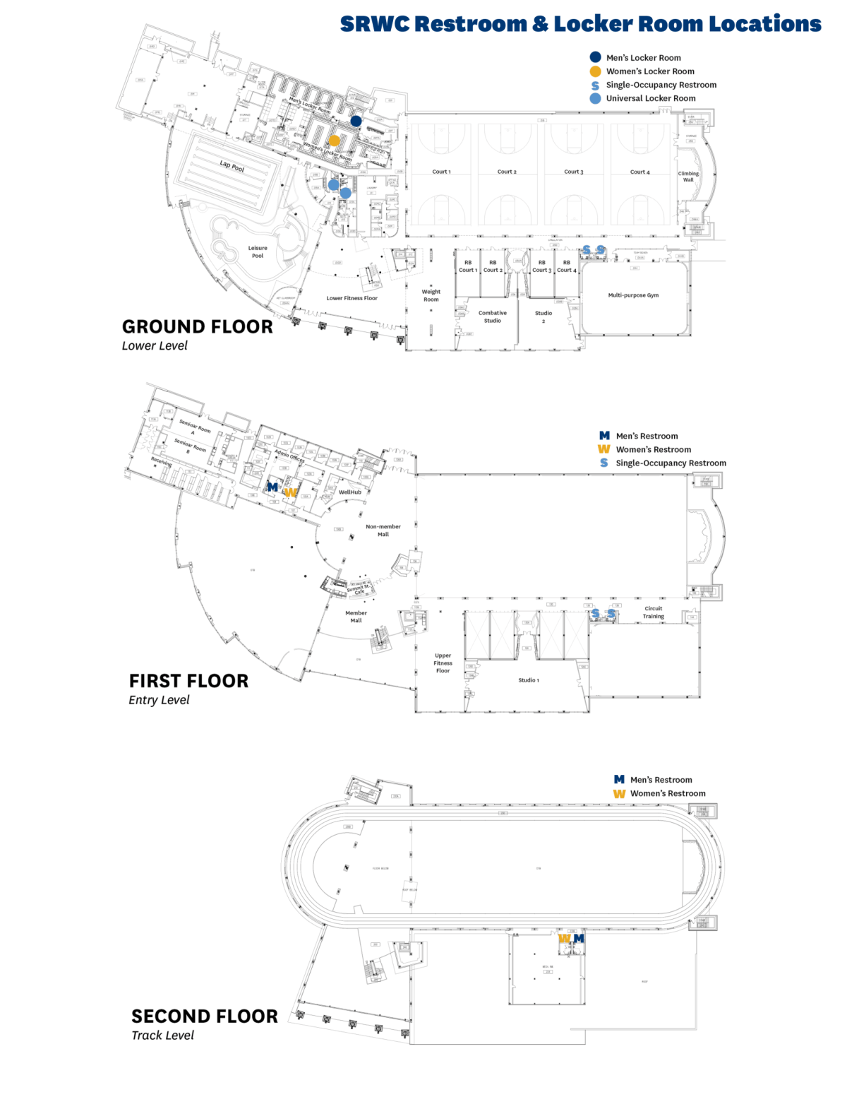 SRWC Locker Room & Restroom Map
